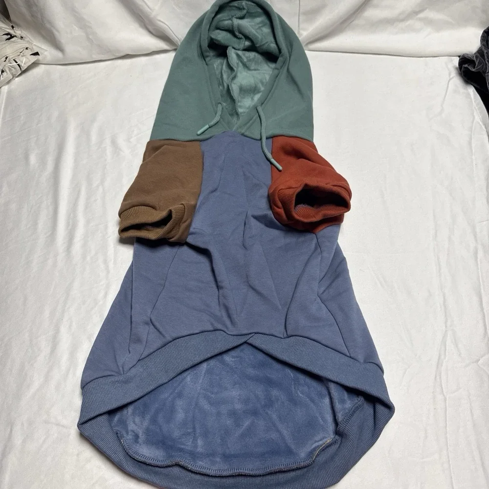 Spark Paws Dog Hoodie Color Block NWT Size 3XL 60-80 Lbs Multicolor Retro